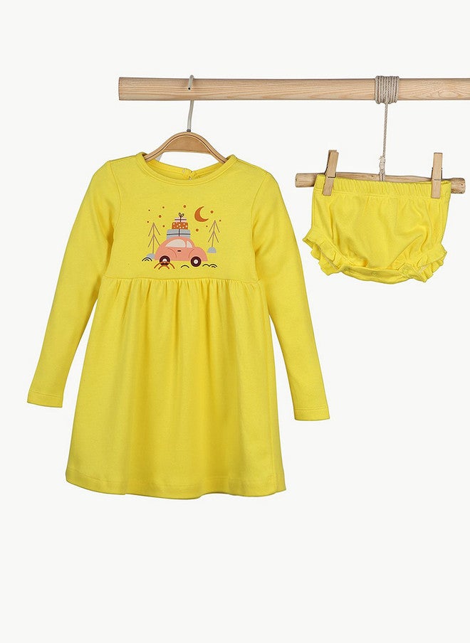 BONTOTS Infant Girls Pack of 2 Sunny Adventure & Scoops of Joy Organic Cotton Dresses - Image 2
